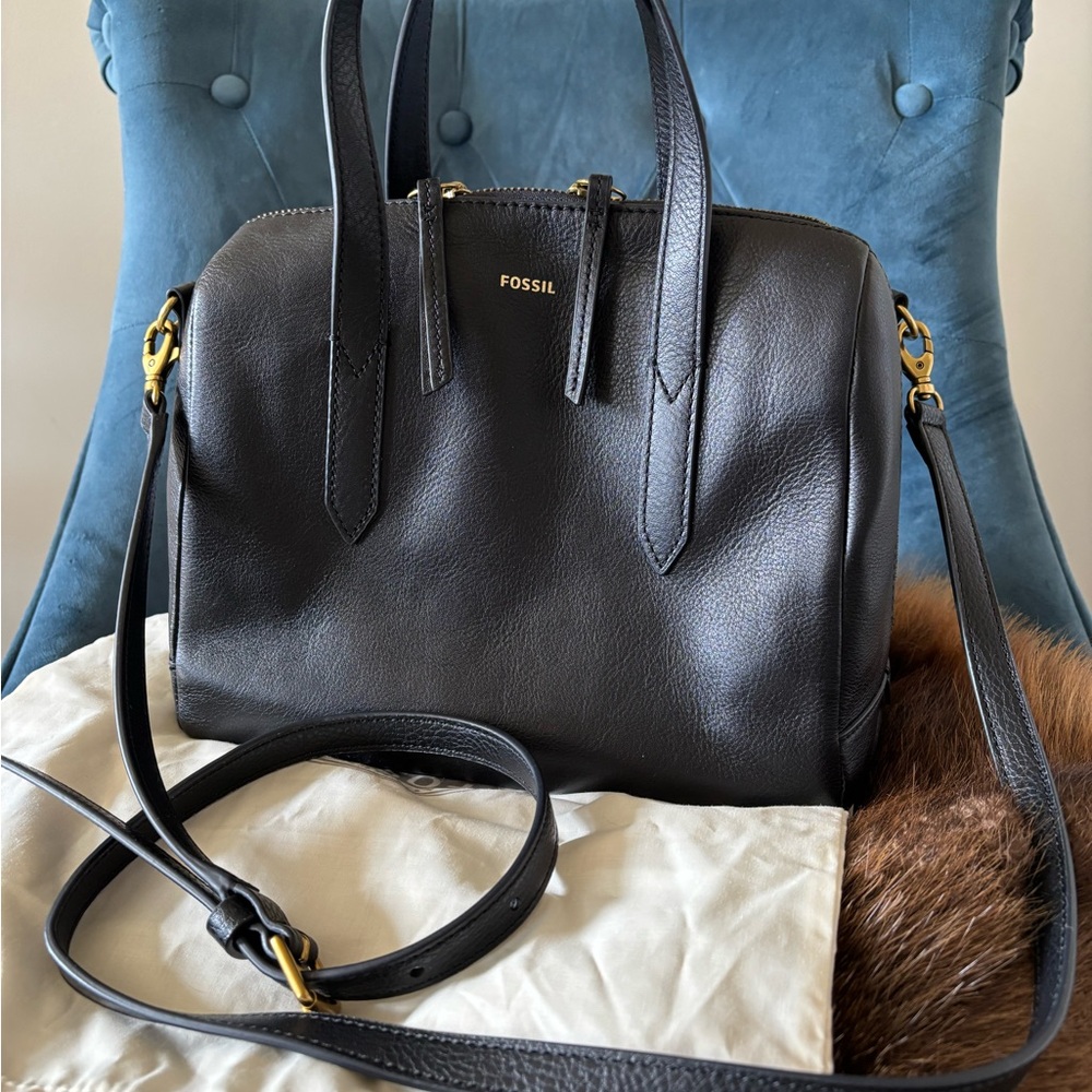 Fossil Black Leather Women's Bag